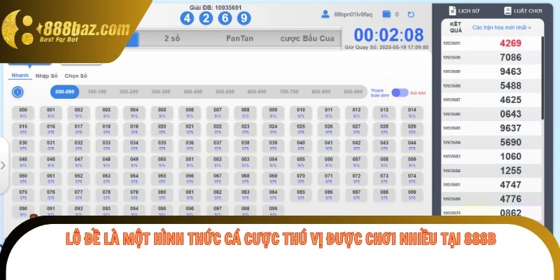 Lô đề là một hình thức cá cược thú vị được chơi nhiều tại 888B
